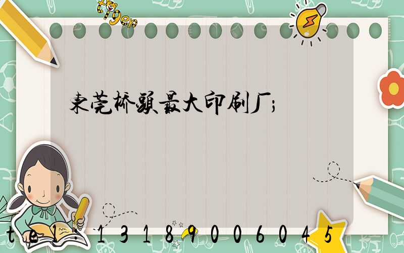 东莞桥头最大印刷厂