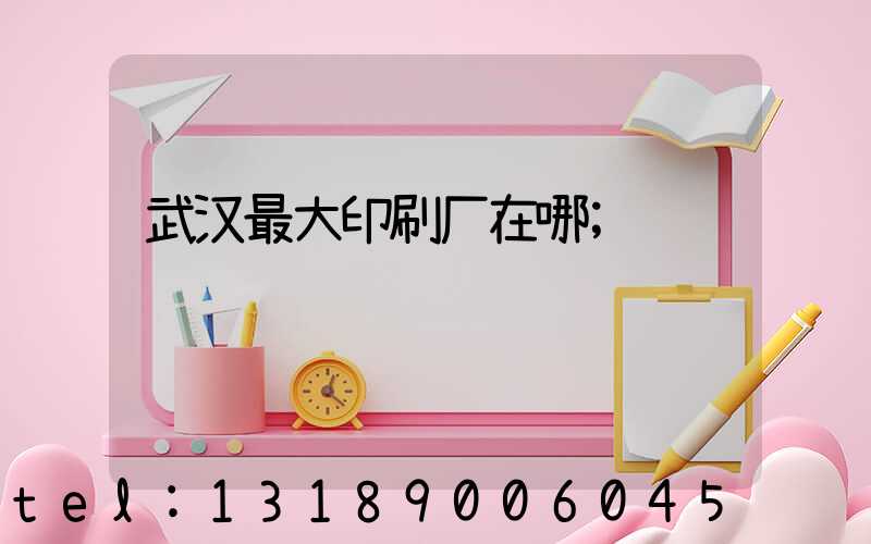 武汉最大印刷厂在哪