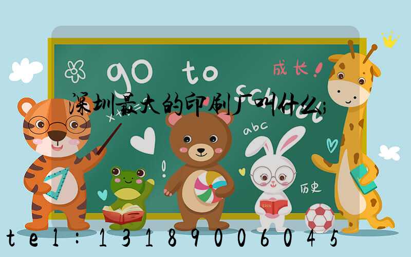 深圳最大的印刷厂叫什么
