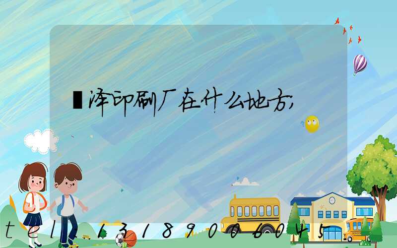 菏泽印刷厂在什么地方
