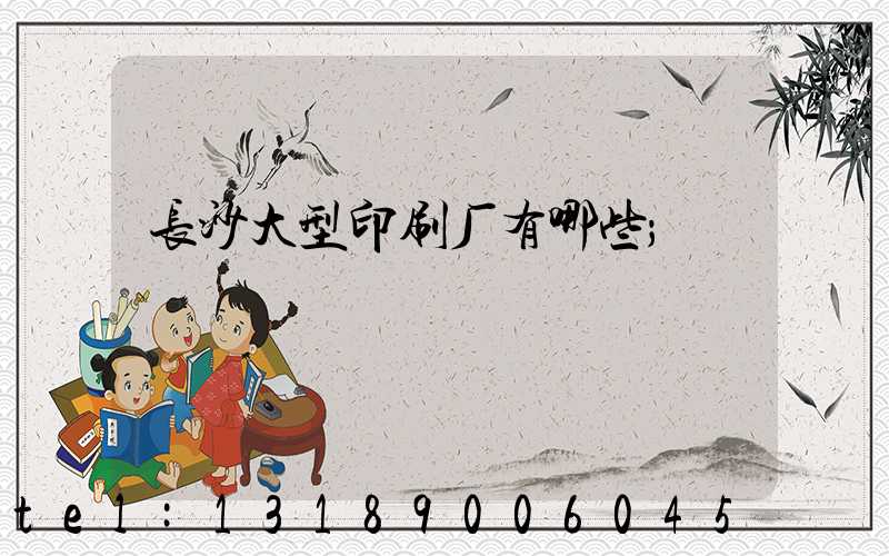 长沙大型印刷厂有哪些